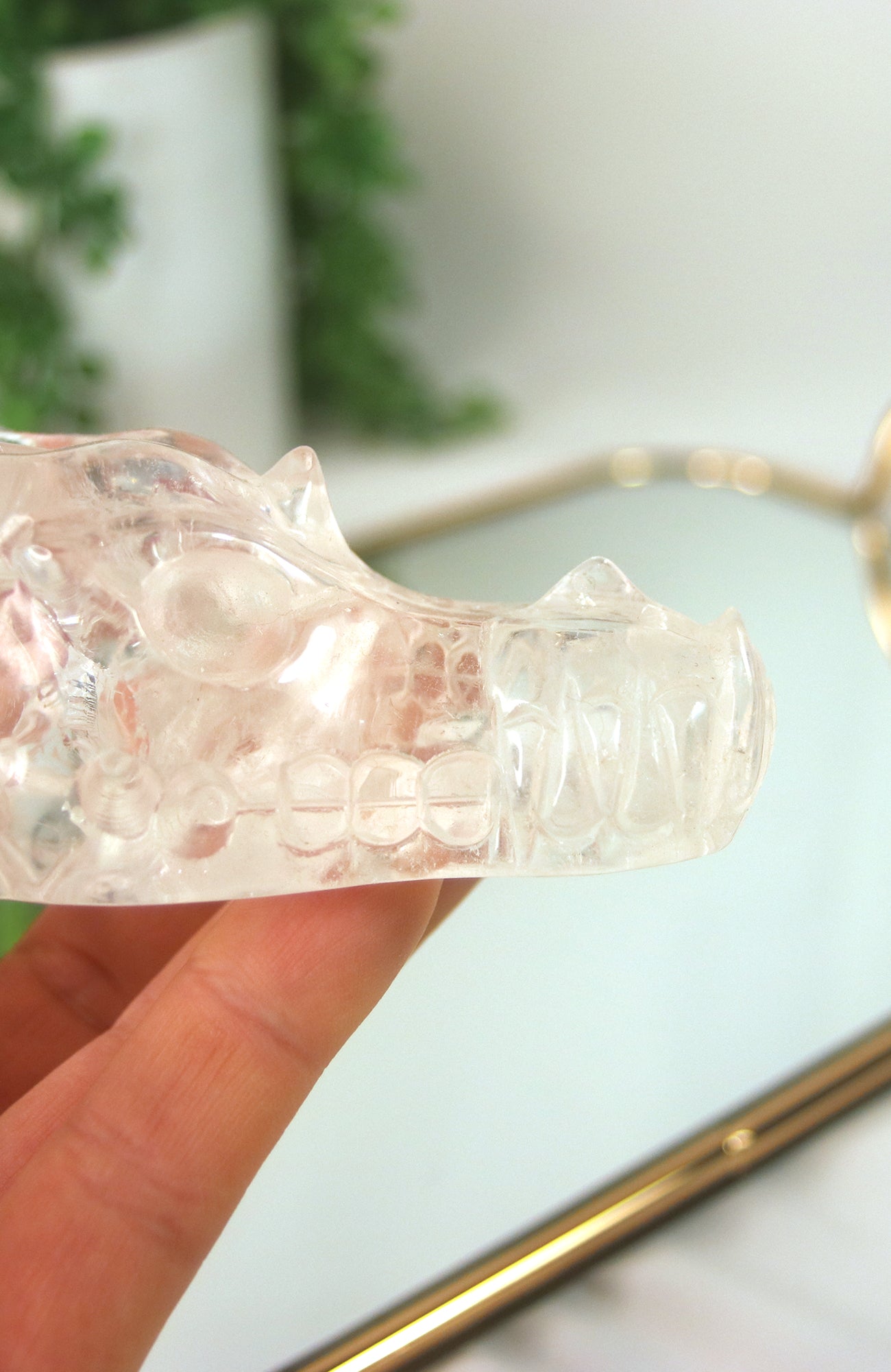 Clear Quartz Dragon Skull